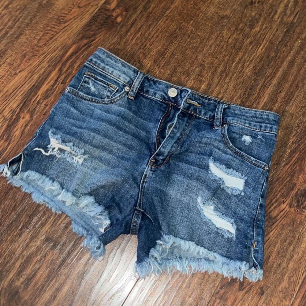 blue jean shorts